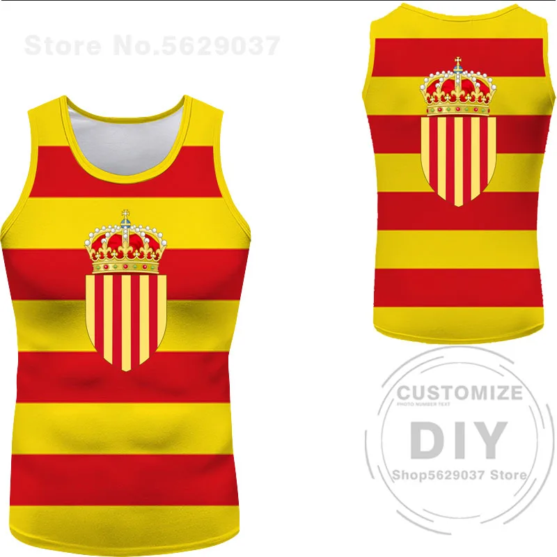 Catalonia Vest Free Custom Made Name Barcelona Tank Top Print Text Word Girona Tarragona Lleida Manresa Spanish Sleeveless Shirt