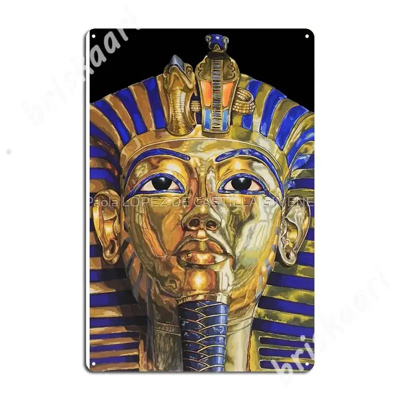 Tutankhamun - Tutankamon - Toutânkamon (Black Background) Metal Signs Wall Cave Club Bar Classic Plaques Tin sign Posters