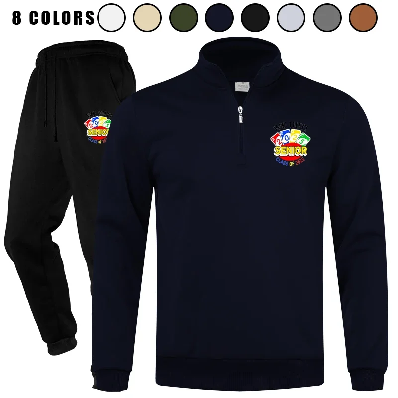 

Men's 2 Piece Athletic Sports Polo Quarter Zip Long Sleeve Jogging Casual Tracksuit Set Outfits