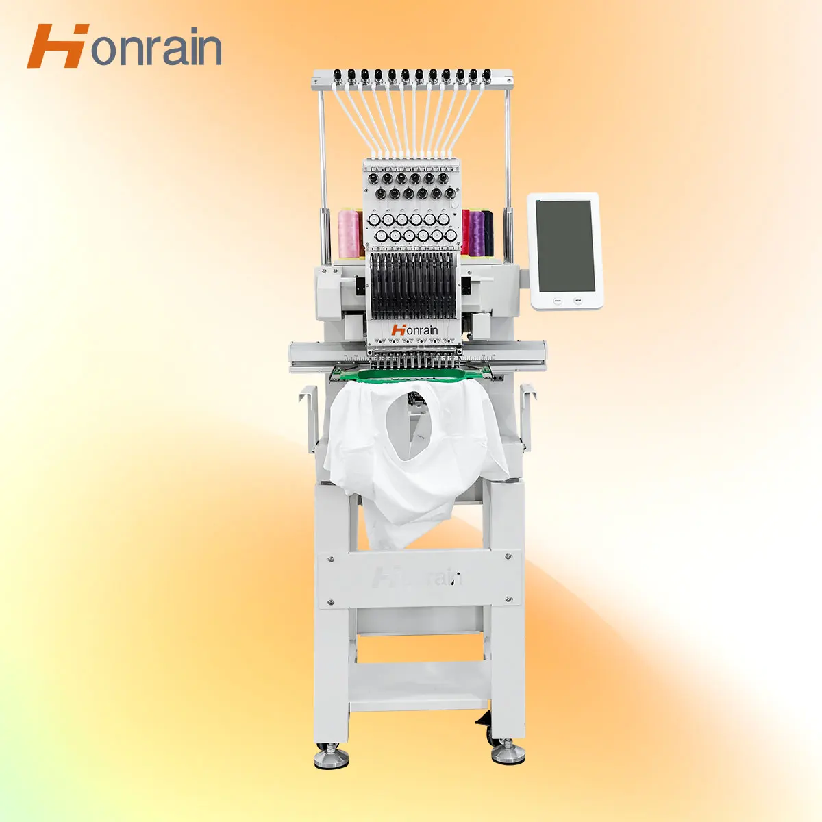 HONRAIN New 12 Needles Single Head Cap Embroidery Machine For Home Use Easy To Operate