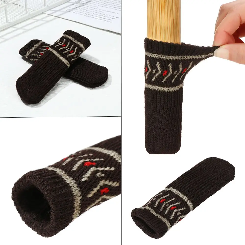 4Pcs/Set Thickened Knitting Chair Foot Socks Noise Reduction Non-slip Table Leg Feet Sleeves Furniture Floor Protector Covers