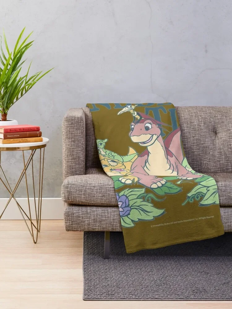 Land Before Time Pastel Dinosaur Friends Throw Blanket Flannels christmas gifts Blankets