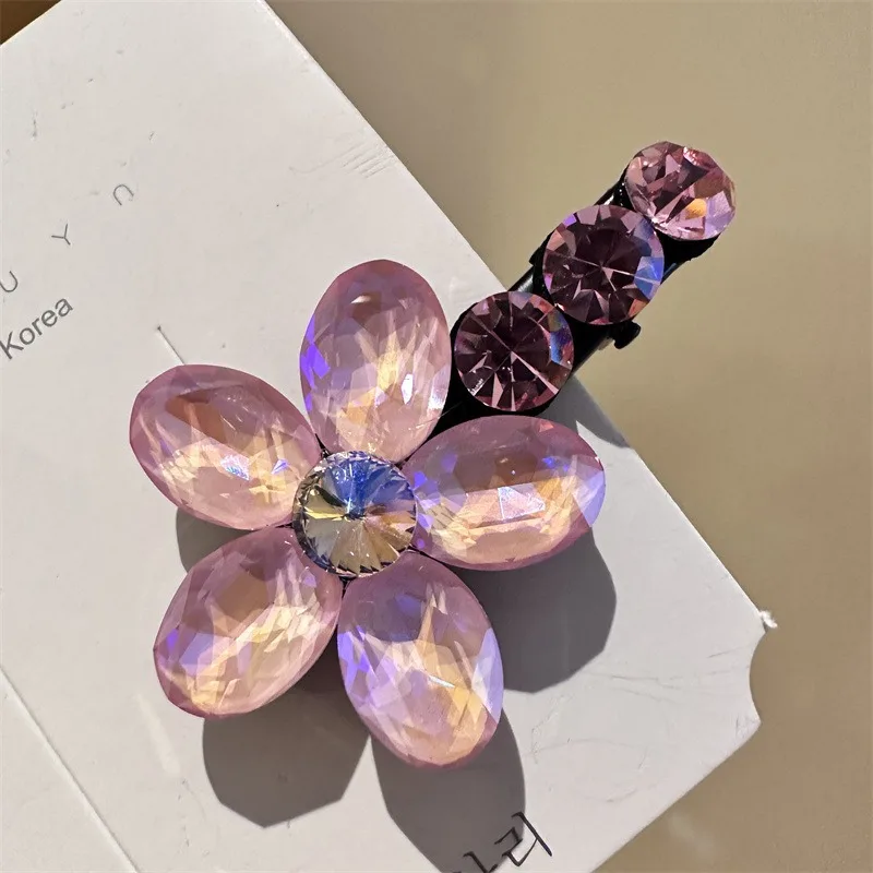 

Act the role ofing new crystal flowers spring clip adult children's new light luxury side clip crystal female flower