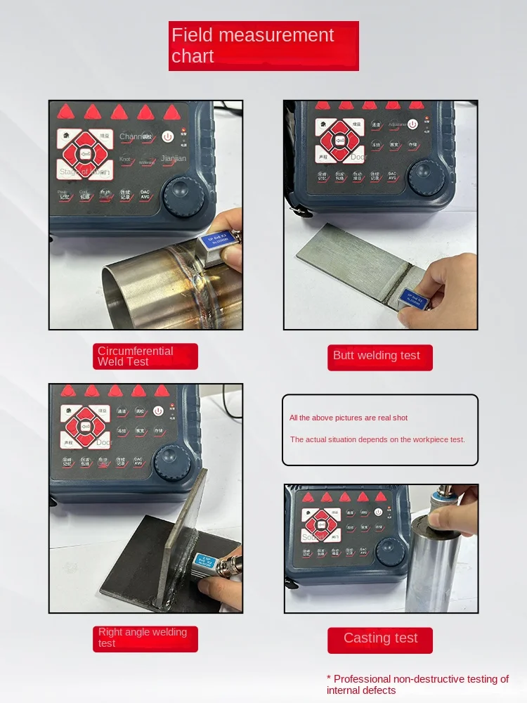 Suitable for XUT560C/600C digital ultrasonic flaw detector; forging steel pipe steel structure with weld porosity crack.