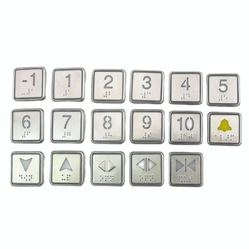 5pcs Elevator Blue And White Button BS34D Braille PL0012