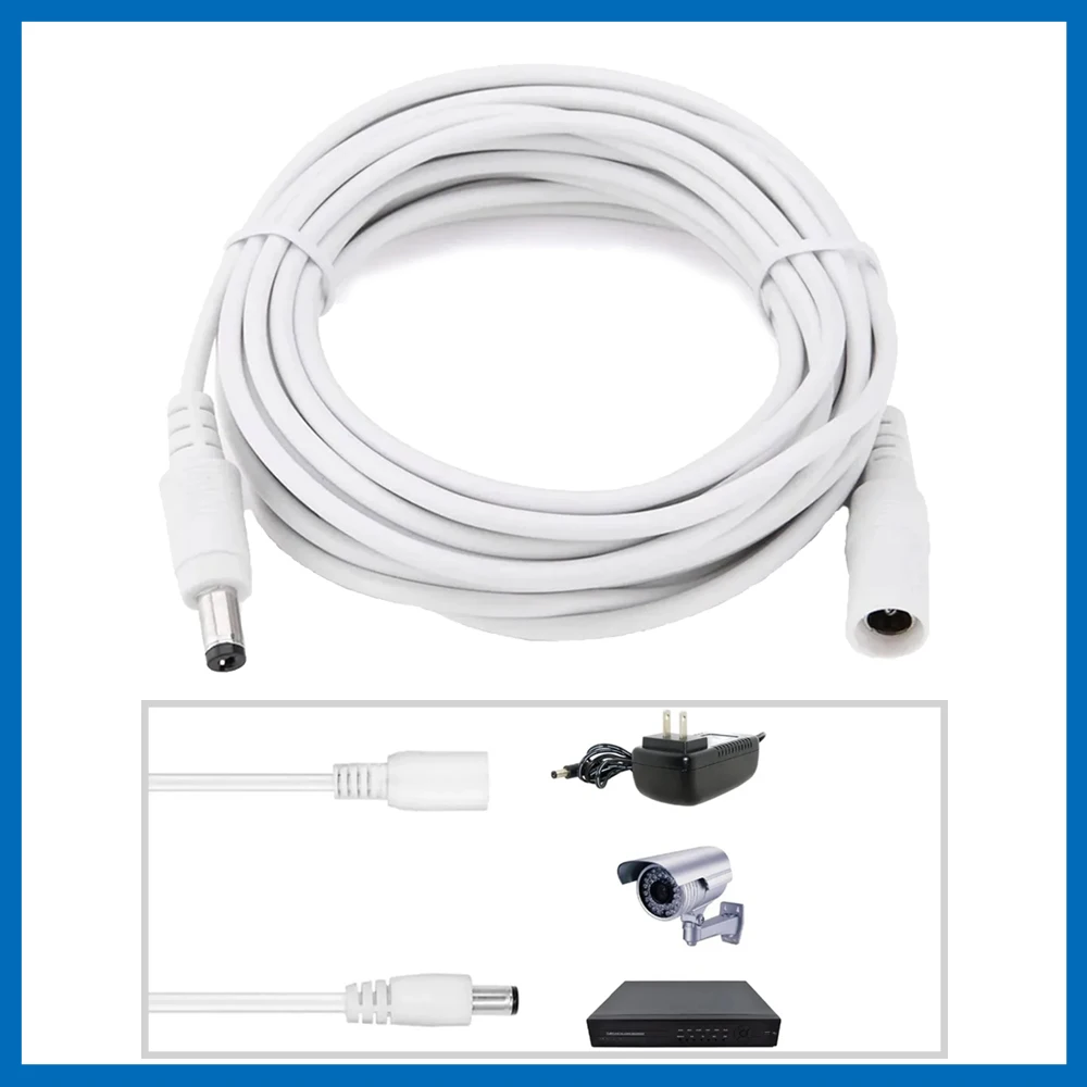 DC 12V Power Adapter Extension Cable 3M/5M/10M/15M/20M/30M DC Male Female Connector Power Extend Cord For CCTV Security Camera