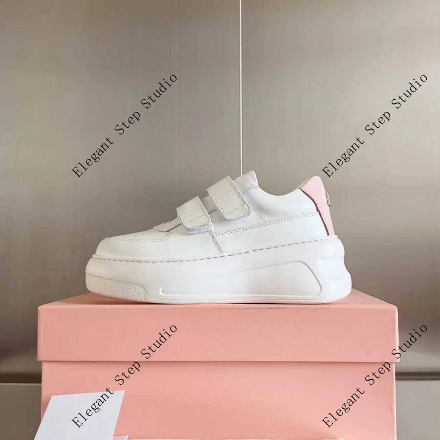 Women's Shoes Double Strap Platform Sneakers Touch-strap