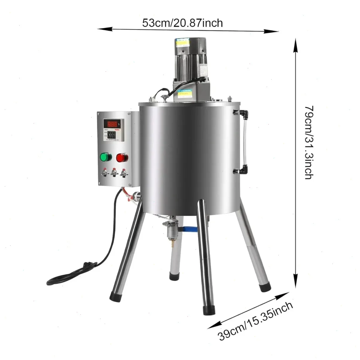 Liquid Filling Machine, 30L Paste Filler, Automatic Lipstick Filling Equipment, 304 Stainless Steel, Commercial Grade, Dual Heating Tube, Pure Copper Motor, Uniform Mixing, High Temperature, Industrial Use view 3