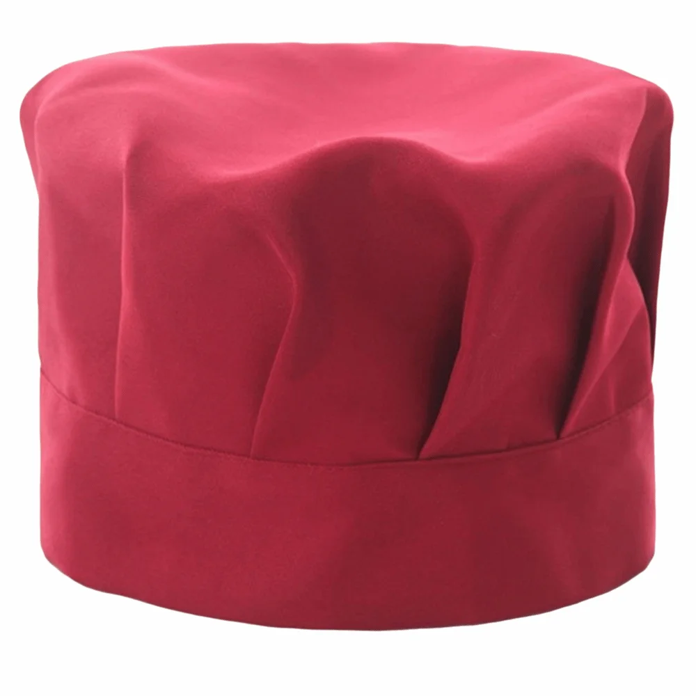 Baker White Chef Hat Flat Top Mushroom Shape Cook Cap Hundred Fold Kitchen Hat Restaurant