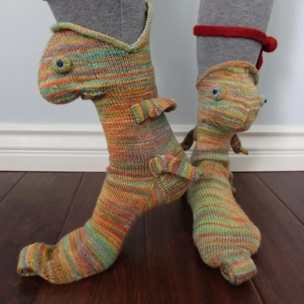 Christmas Socks Unisex Winter Warm Floor Sock Shark Fish Chameleon Crocodile Knitted Socks Cute Novelty New Men Women Xmas Gift