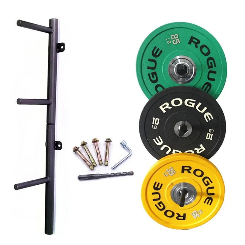 Barbell Plate Rack Stand Weight Bar Holder  Storage Wall Mount Squat Fitness Home Gym Equipment Space Saving