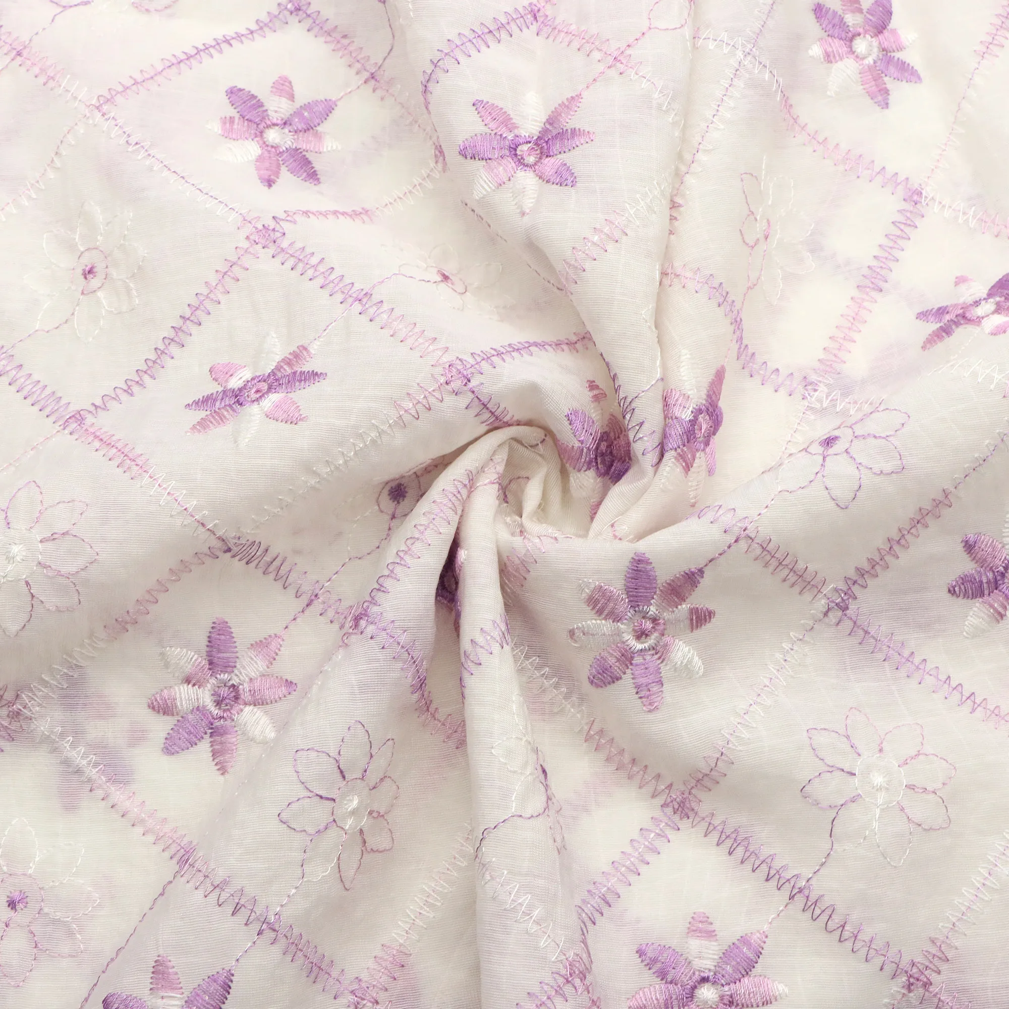 

Pre-cut 1pc Floral Embroidery Polyester Fabric, 51.18x19.68 inch Precut with Intricate Flower Design, Perfect