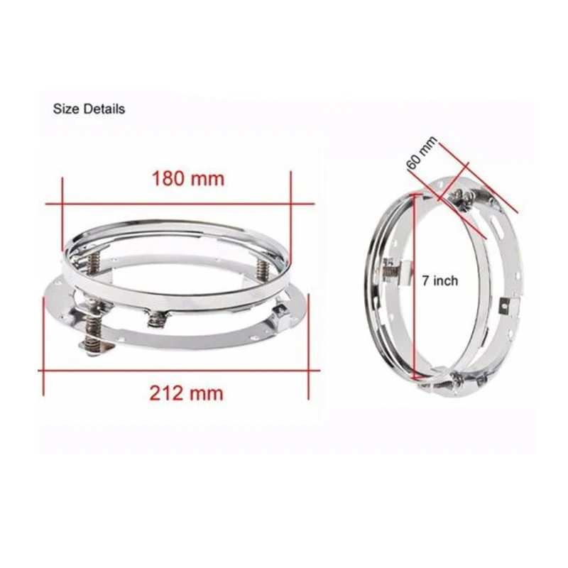 7 Inch Round LED Headlight Mounting Bracket Ring  Fit For Harley Touring Electra Street Glide Motorcycle 7