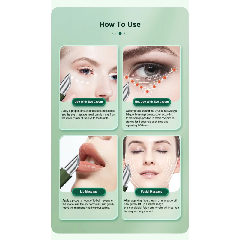 Eye Care Home Use Eye Massager Wand Skin Care LED Beauty Device