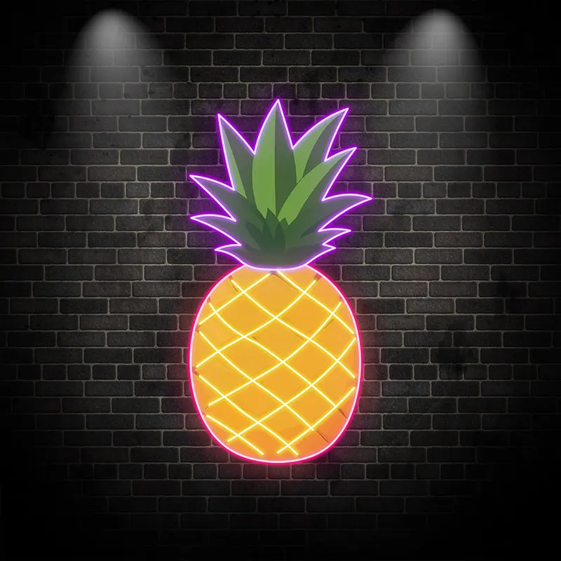 Pineapple Neon Light, Bright LED Neon Sign for Tropical Vibes in Home, Bar & Café! Add Fun & Freshness with this Neon LED Light