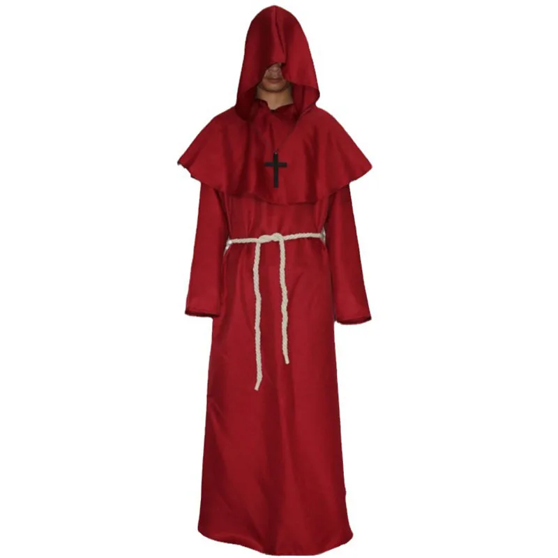 Knight Medieval Hooded Monk Cosplay Costume Wizard Costumes Priest Costumes Halloween Cosplay Costumes - Image 6
