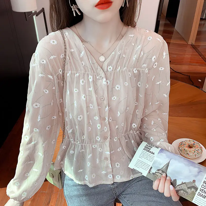 Camicia in Chiffon a maniche lunghe abbigliamento primaverile e autunnale da donna nuovo temperamento alla moda Top camicia Versatile in stile