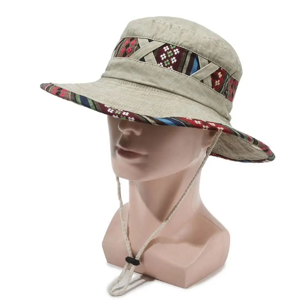 

Causal Vintage Western Cowboy Hat Breathable National Wind Wide Brim Hat Summer Sun Protection Men Mountaineering Hat Camping