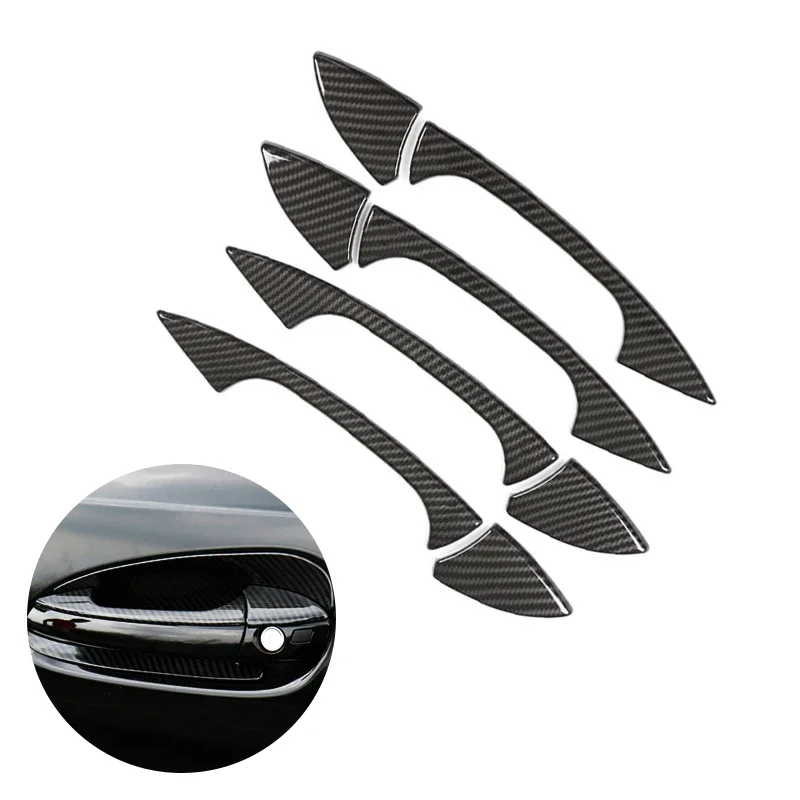 

For Mercedes Benz C E GLK ML CLA Class W166 W117 X204 W204 W212 W246 Carbon Texture Car Exterior Door Handle Bowl Cover Trim