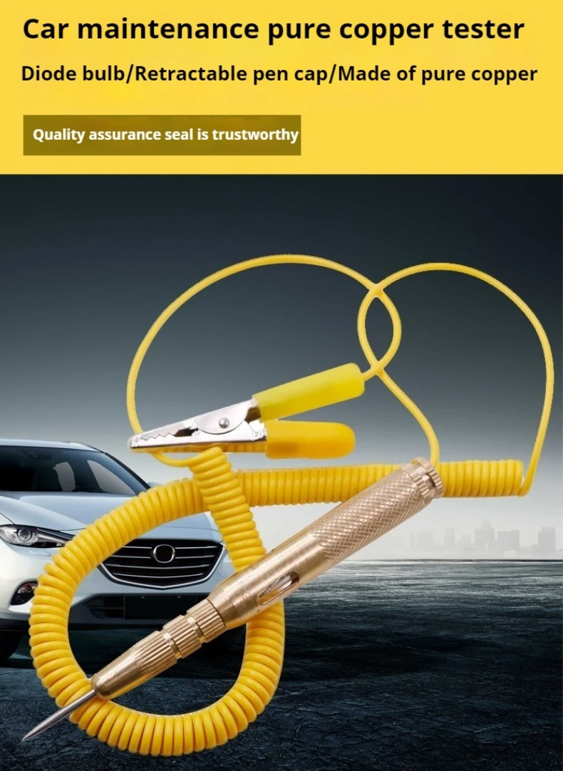 Outils de Diagnostic, testeur de Circuit de voiture, sonde de Test, lampe 6V-24V, système d'éclairage, stylo de Test de tension, détecteur de véhicule en cuivre