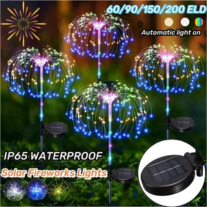 90LED Solar Fireworks Light Outdoor Fairy Garden Lights 8 Lighting Modes DIY Starburst Solar Lamps Holiday Decorative Lights