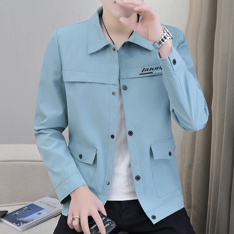 

Мужская повседневная куртка свободного кроя с отложным воротником, весна-осень, новая модная рабочая одежда, бренд Haome, верхняя одежда для отдыха, 100% полиэстер