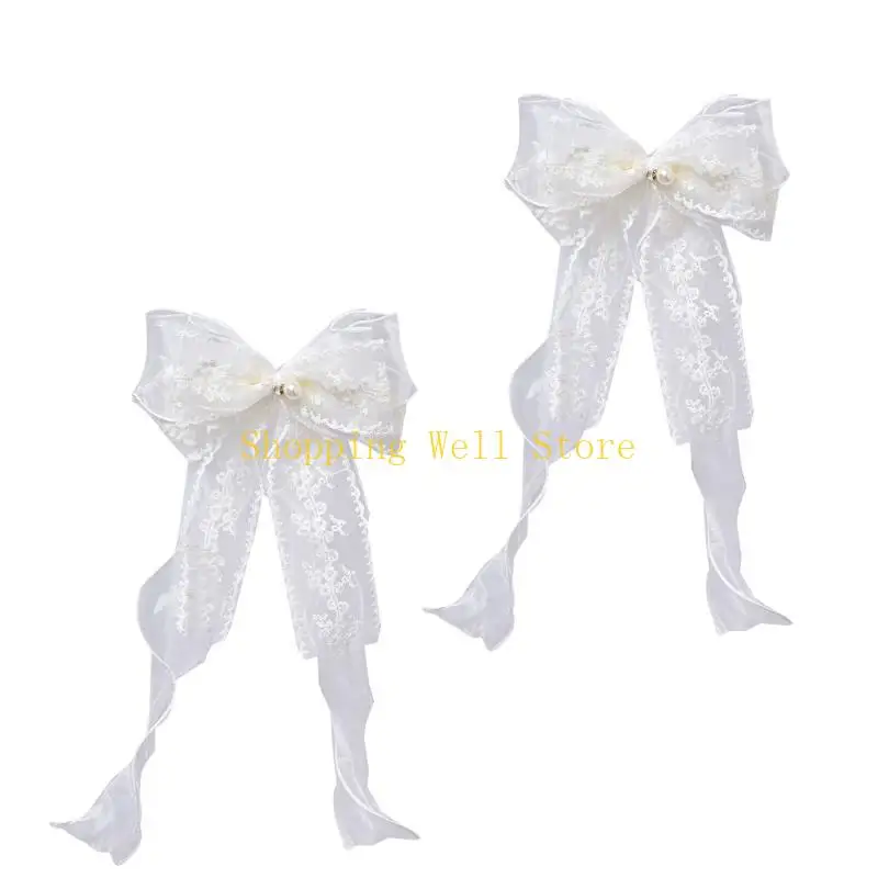 KX4B 1Pair Bows Butterfly Rèm có mối quan hệ với hạt giống Polyester Polyester Polyester Polys