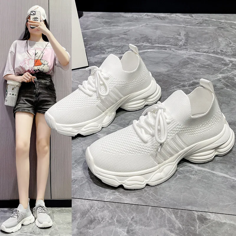 

New Fashion Thick-Soled Dad Shoes for Women Trendy Hollow Soft-Soled Running Breathable Shoes Women's Sports Casual Shoes