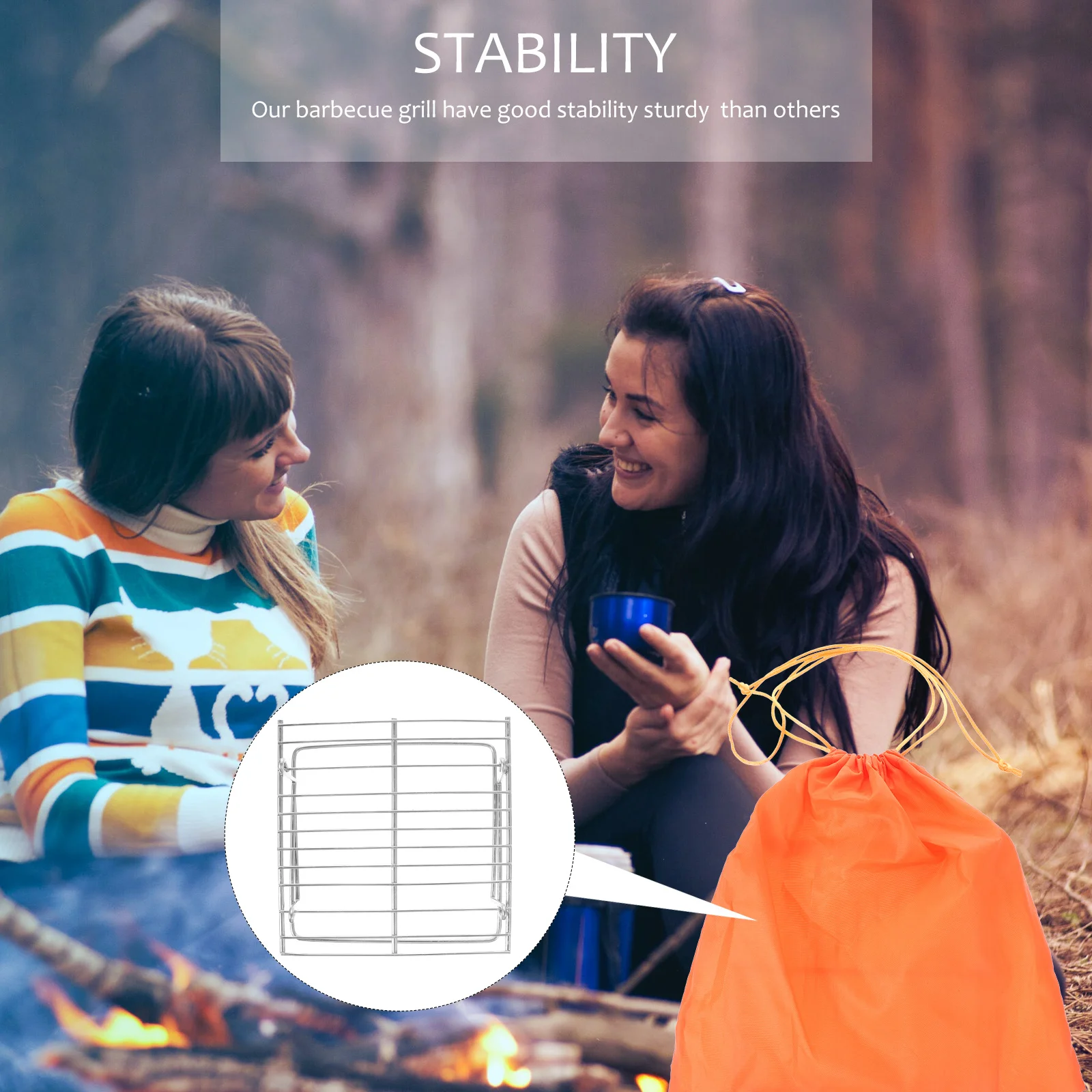 

Portable Stove Stand Barbecue Grill with Foldable Design Heavy Duty Steel Construction for Outdoor Picnic Grilling Use Barbecue