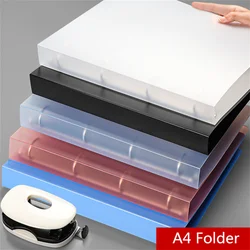 A4 Binder 4 Hole Binder D-Type Punch Folder Office Storage File Ring Waterproof Test Paper Data Storage Folder Learning Supplies