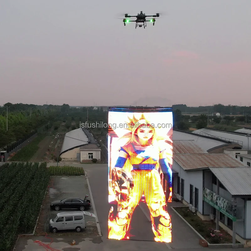 LED Flying Display Mesh Screen 2x5m/3x7m/5x10m, IP65 Waterproof, 3840Hz Refresh Rate, Custom Resolution, Factory Direct