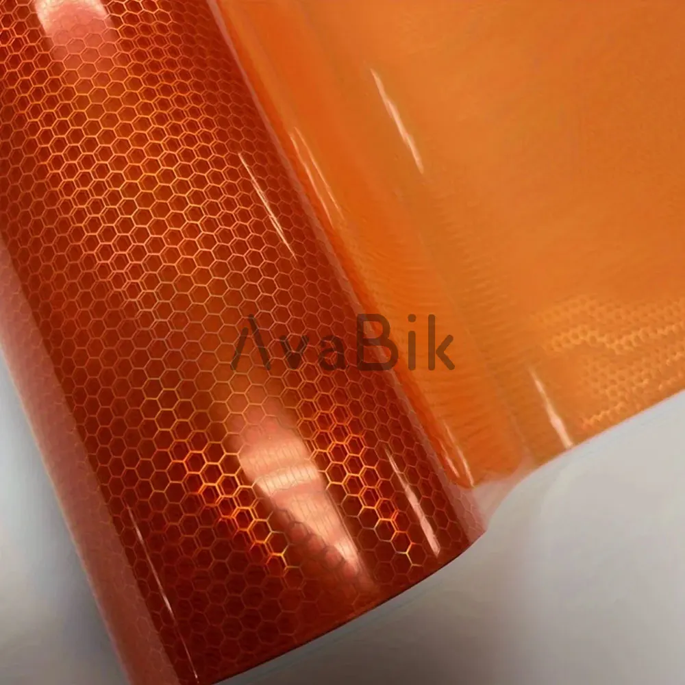 

PPF Car Laser Honeycomb Headlight Taillight Lamp Vinyl Wrap Orange Protectiver Sticker Automobile Headlight Tint Waterproof Film