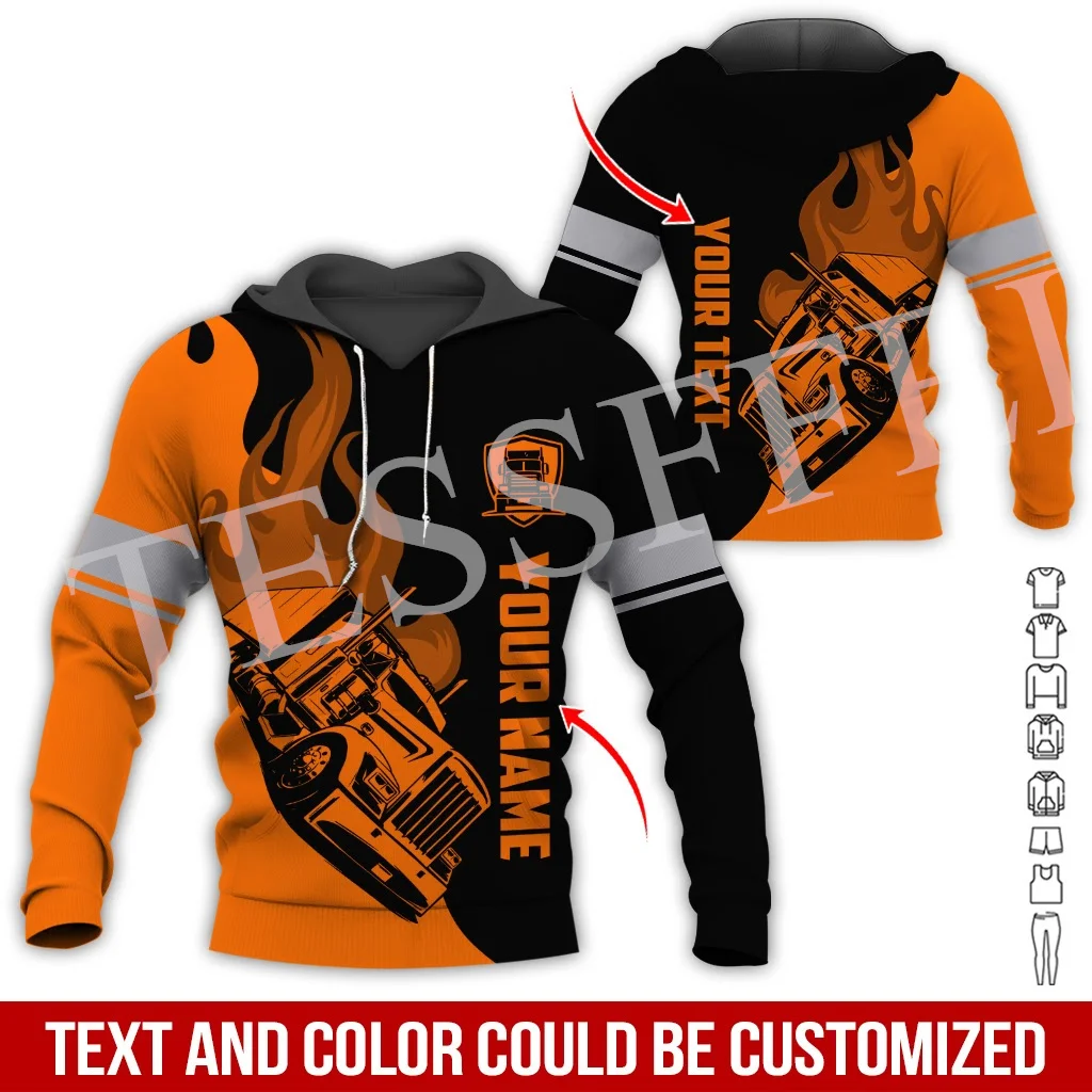 Custom Name Cosplay Tow Truck Driver Trucker Worker Retro Tracksuit 3DPrint Harajuku Casual Pullover Jacket Vintage Hoodies X10