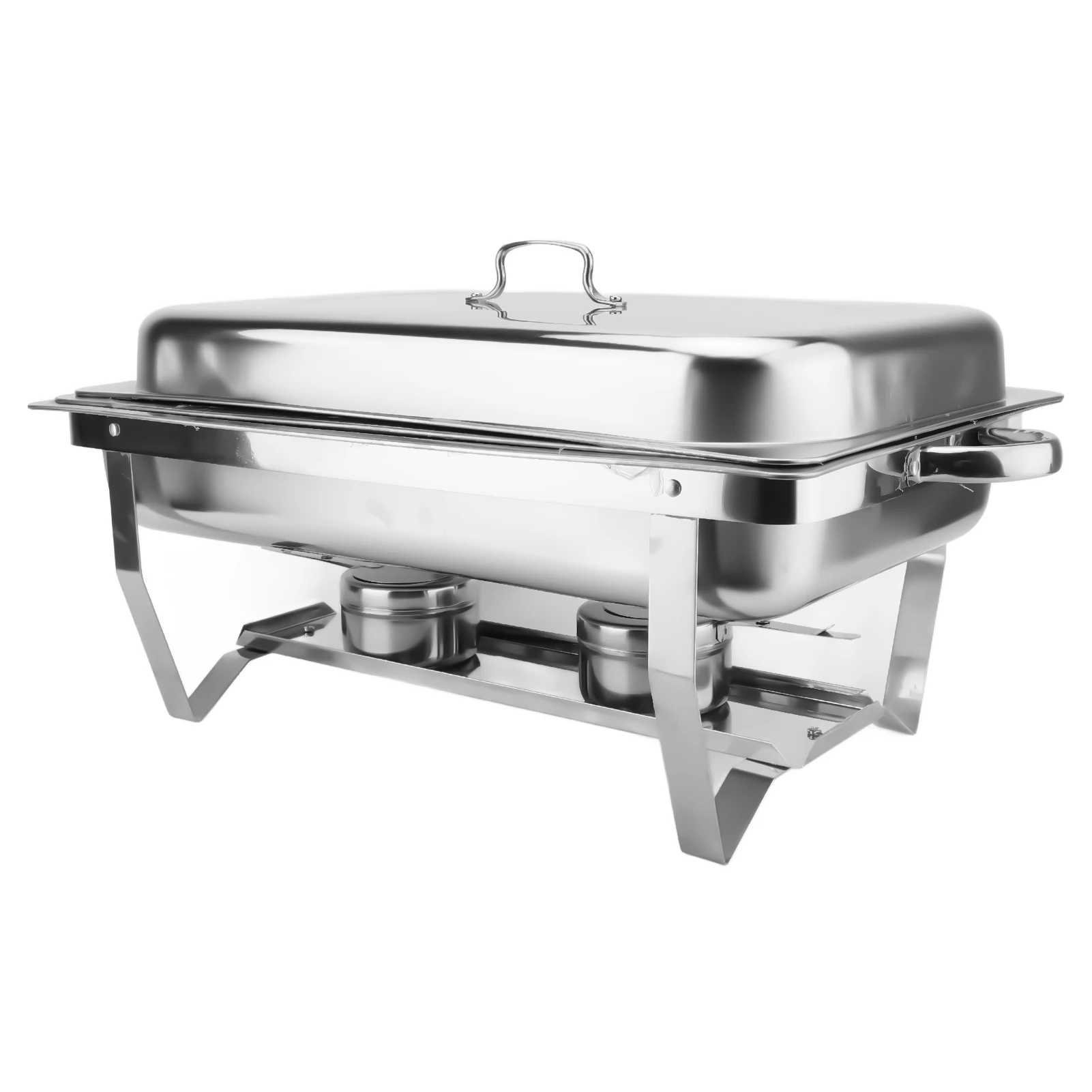 

Stainless Steel Alcohol Insulated Folding Commercial Heated Chafing Dish Square Buffet Stove