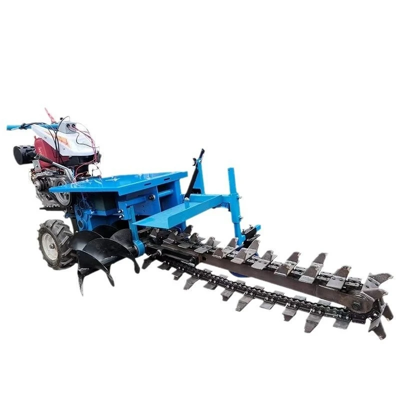 Hand-held single and double chain trencher Orchard multi-functional agricultural trencher Cable pipeline trencher