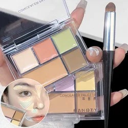 5 Colors Green Concealer Cream Palette Waterproof Full Coverage Covers Acne Mark Dark Circles Brighten Face Base Makeup Cosmetic