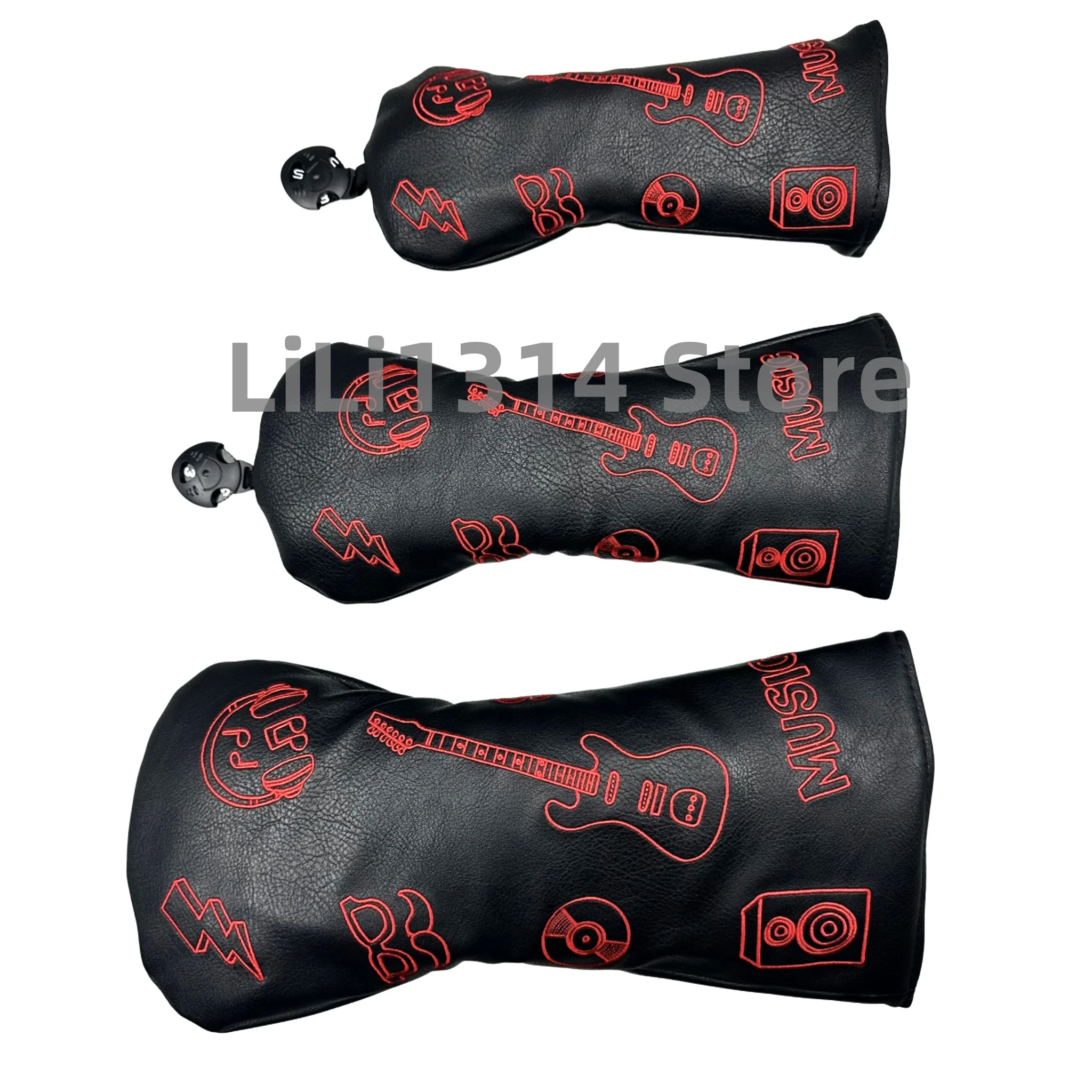 Golf Musical instrument pattern Head cover Driver Head Covers Fairway Wood Head Cover Hybrid Head Covers Putter Cover Pu Leather