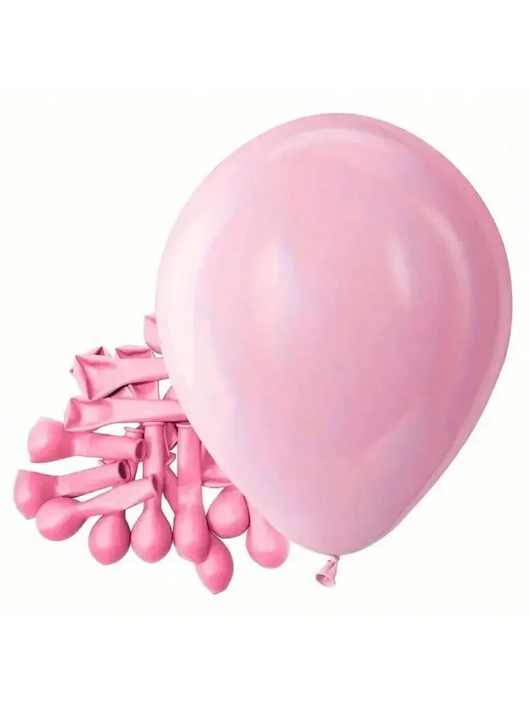 50-teiliges rosa Ballon-Set – verchromtes Rosa, Perlrosa, Macaron-Rosa und verschiedene weiche rosa Farbtöne, geeignet zum Dekorieren von Hintergründen – Detail 4