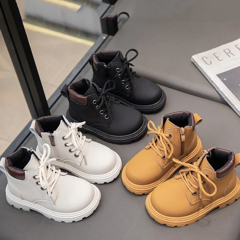 

Winter Child Boot 2025 New British Style Child Flat Snow Boot Simple Girl Anti slip Comforta Men Women Versatile Short Boot