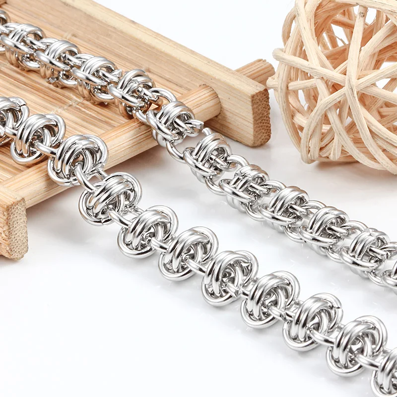 

1Meters Handmade Knot 8mm Rings Chains Stainless Steel DIY Jewelry Accessories Making Charms Necklace Bracelet Fashion Supplies