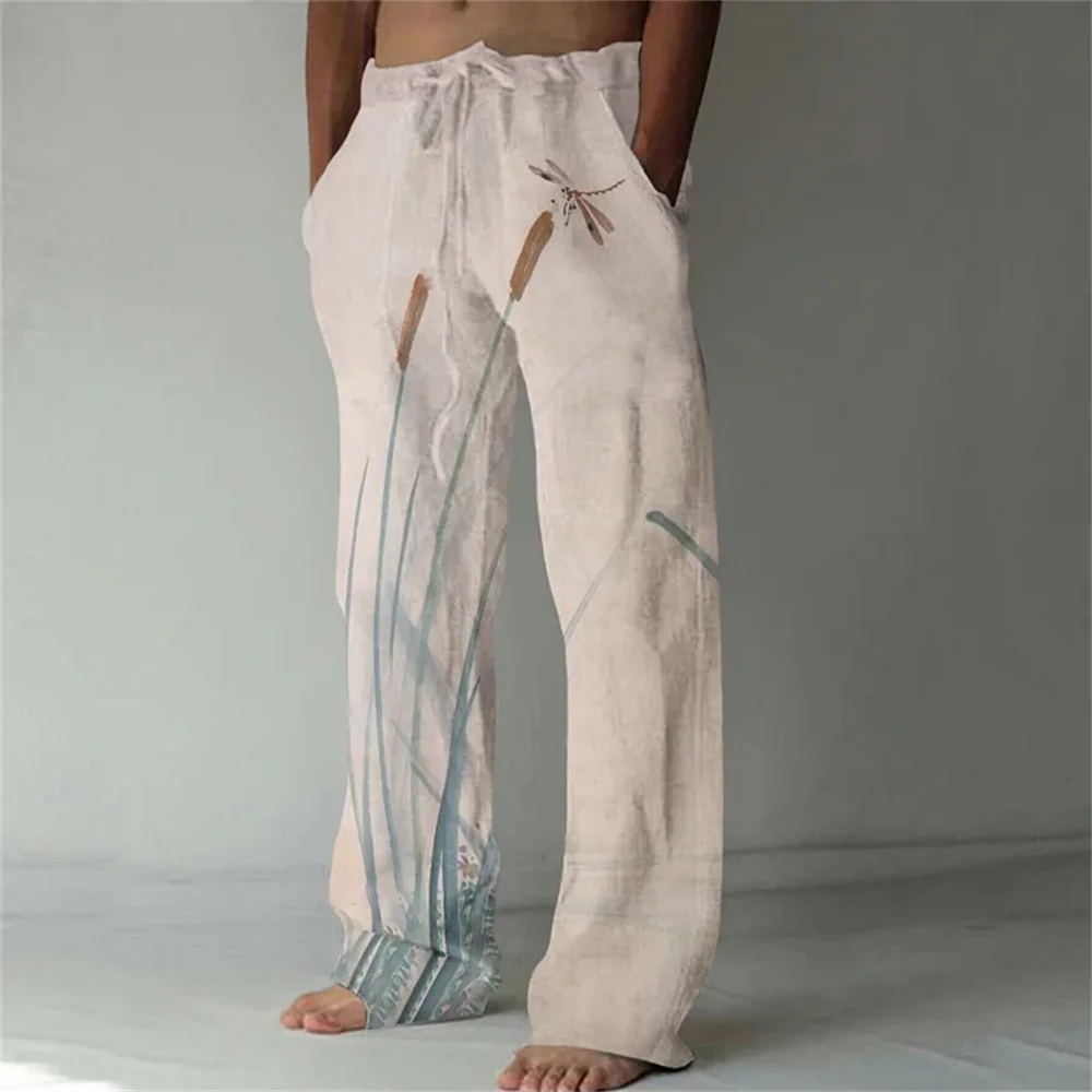 Men's wave 3D printed pants men's sports pants casual jogging pants street wear summer and autumn loose sports pants