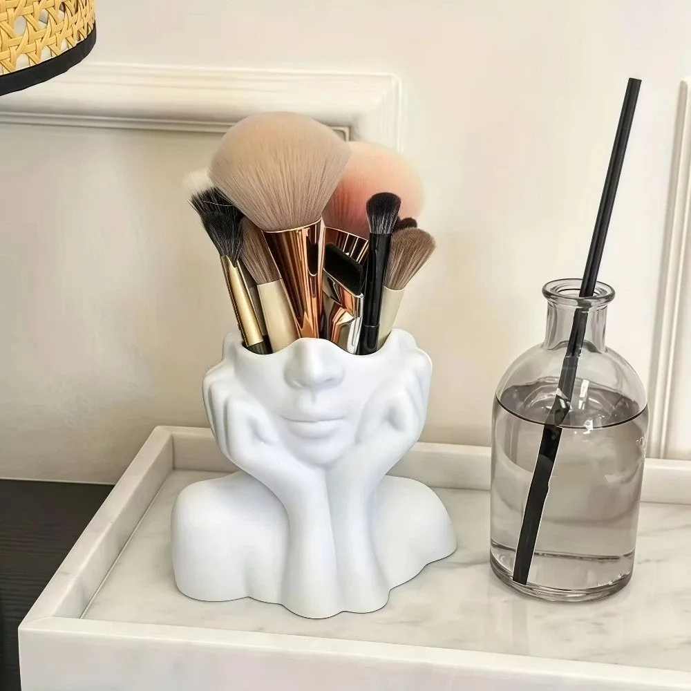 Creative Large Capacity Pencil Holders Space Saving Irregular Pen Box Flower Vase Makeup Brush Storage Dressing Table