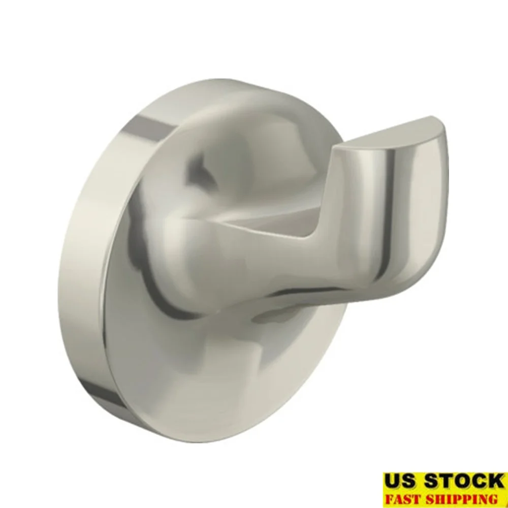 

Современный крючок для халата для хранения в ванной комнате Матовый никель Прочная цинковая конструкция Простая установка Скрытые винты Стильный дизайн EZ