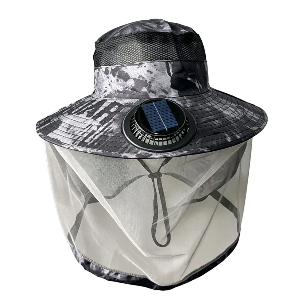 Creative Solar Powered Fan Hat Wide Brim USB Charging Sunshade Cap Breathable Anti UV Fisherman Hat Summer