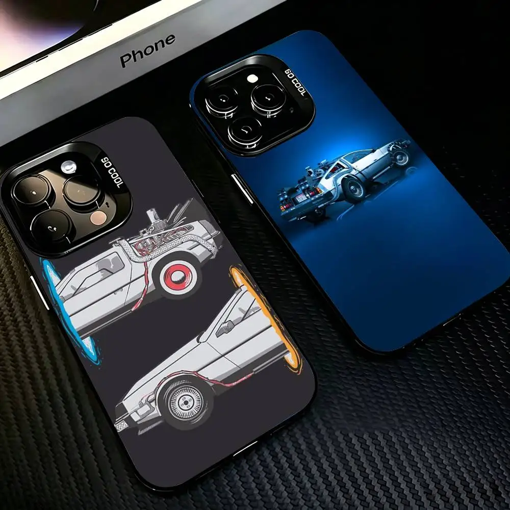 

DeLorean DMC-12 Phone Case For iPhone 17,16,15,14,13,12,11 Plus,Pro Max,XS,Colored Silver Plated Inside Cover