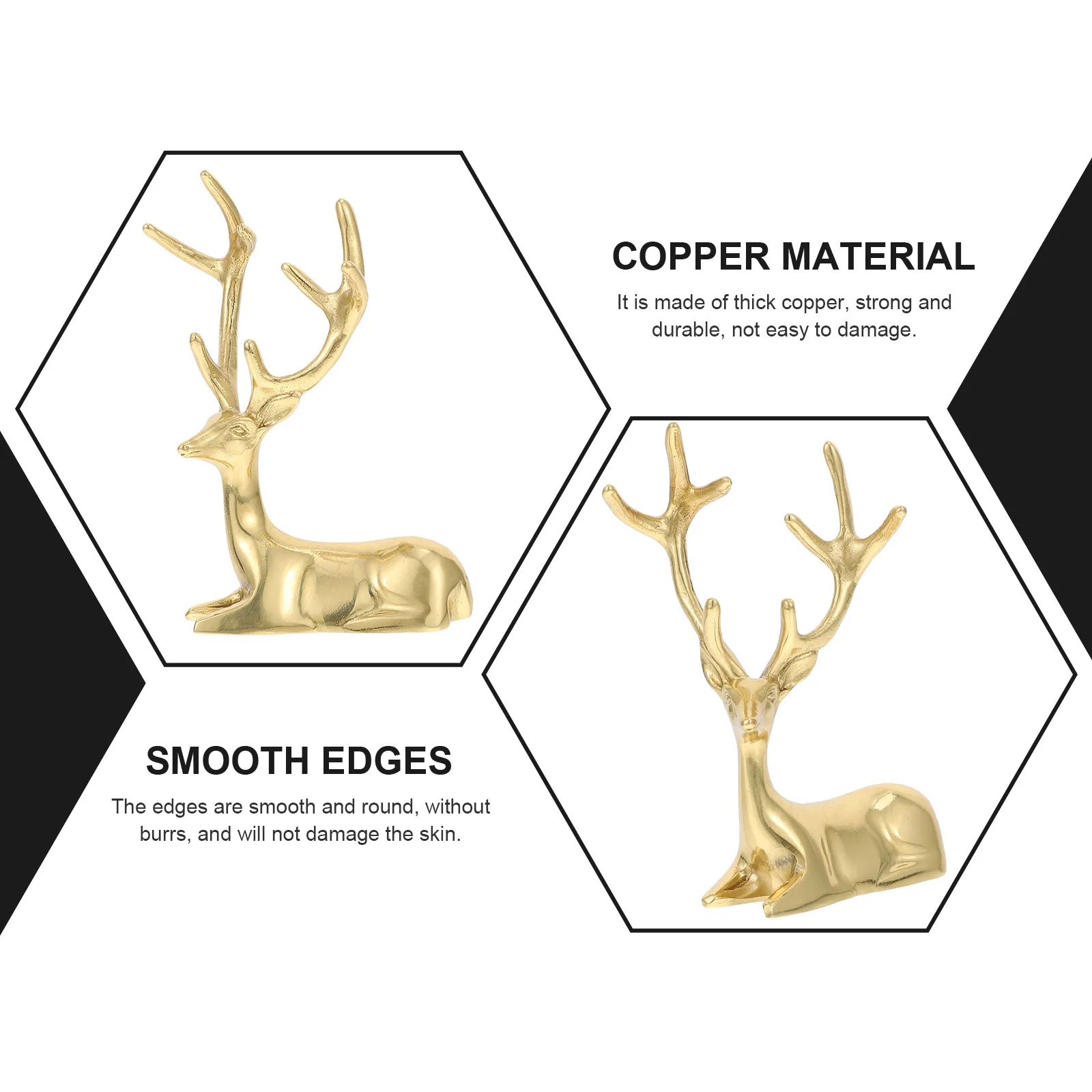 

Copper Sika Deer Figurine Golden Color nament for Living Room Bedroom Copper Elk Statue Christmas Decor Desktop