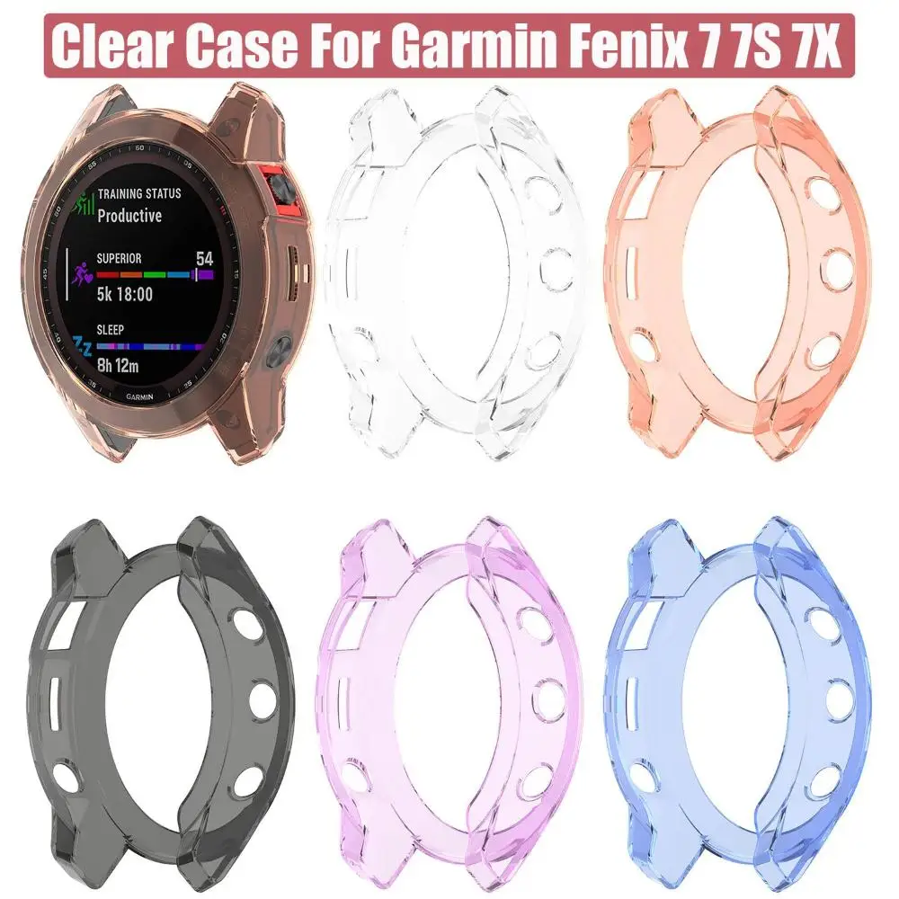 Transparent Anti-scratch Shell TPU Case Screen Protector Protective Cover For Garmin Fenix 7 7S 7X