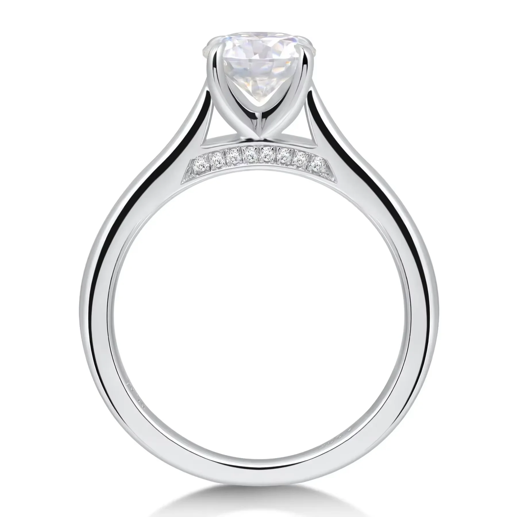 

M-JAJA 1CT Moissanite Engagement Ring S925 Sterling Silver for Women White Gold Plated Diamond Wedding Band Party Fine Jewelry