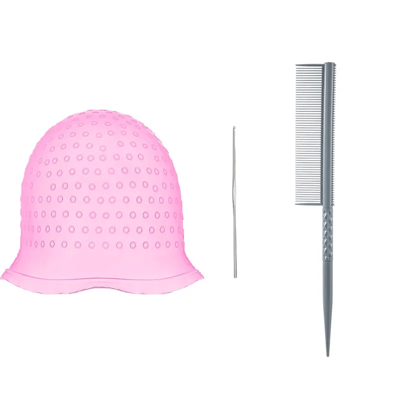 1 مجموعة تصفيف الشعر صبغ الشعر قبعات مع السنانير المعدنية قابلة لإعادة الاستخدام المهنية الحلاق مشعر وأشار الذيل تصفيف أمشاط اكسسوارات #6