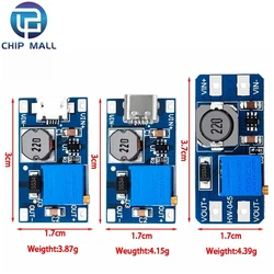 Intensificar o impulsionador do módulo do poder, tipo-C, micro 2A máximo, DC-DC, 3-5V a 5V, 9V, 12V, 24V, MT3608